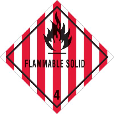 4 x 4" - "Flammable Solid - 4" Labels