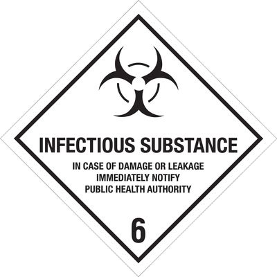 4 x 4" - "Infectious Substance - 6" Labels