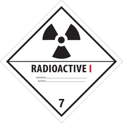 4 x 4" - "Radioactive I" Labels