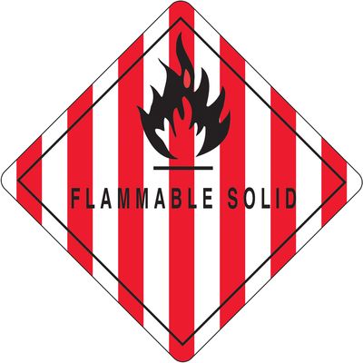 4 x 4" - "Flammable Solid" Labels