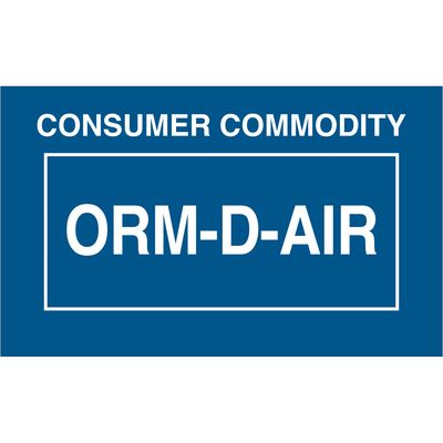 1 3/8 x 2 1/4" - "Consumer Commodity ORM-D-AIR" Labels