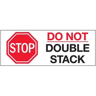 3 x 8" - "Stop - Do Not Double Stack" Labels