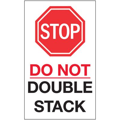 6 x 10" - "Stop - Do Not Double Stack" Labels