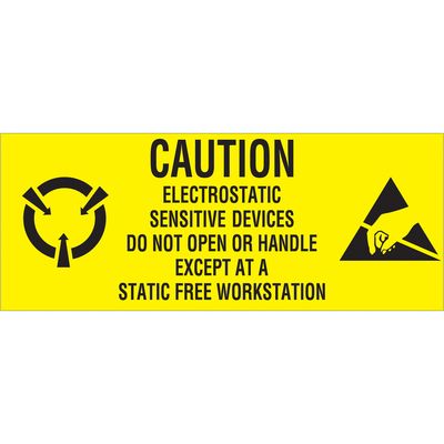 1 x 2 1/2" - "Electrostatic Sensitive Devices" Labels