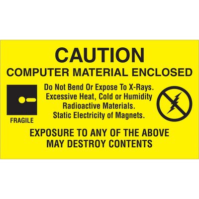 3 x 5" - "Computer Material Enclosed" Labels