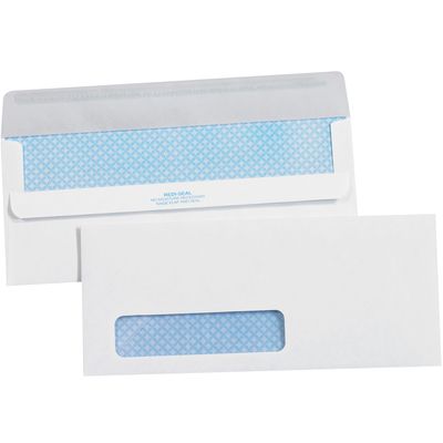 4 1/8 x 9 1/2" - #10 Window Redi-Seal Business Envelopes with Security Tint