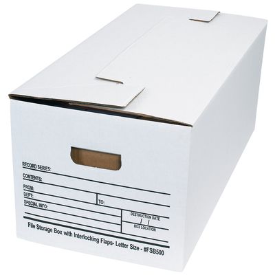 24 x 12 x 10" Interlocking Flap File Storage Boxes