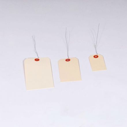 8 x 4" 15 Pt. Jumbo Manila Shipping Tags - Pre-Wired