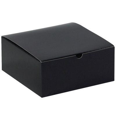 8 x 8 x 3 1/2" Black Gloss Gift Boxes