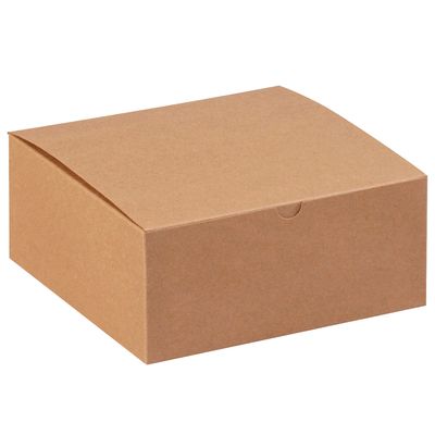 8 x 8 x 3 1/2" Kraft Gift Boxes