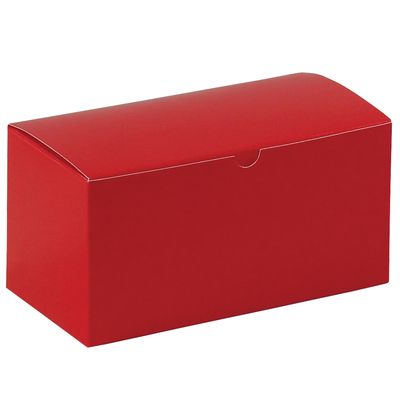 9 x 4 1/2 x 4 1/2" Holiday Red Gift Boxes