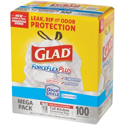 Glad® ForceFlex® Trash Bags - 13 Gallon, White