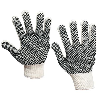 PVC Black Dot Knit Gloves - Large