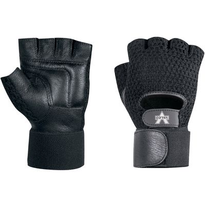 Mesh Material Handling Fingerless Gloves w/ Wrist Strap - Medium