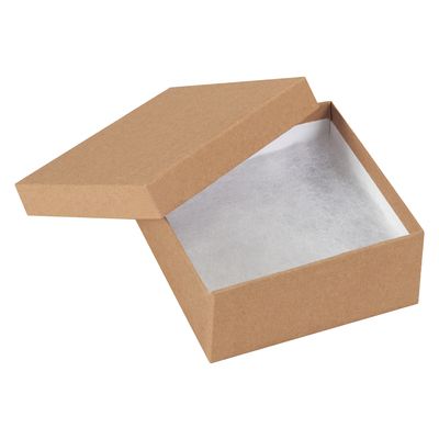 3 1/2 x 3 1/2 x 1 1/2" Kraft Jewelry Boxes