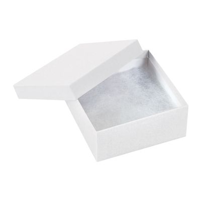 3 1/2 x 3 1/2 x 1 1/2" White Jewelry Boxes