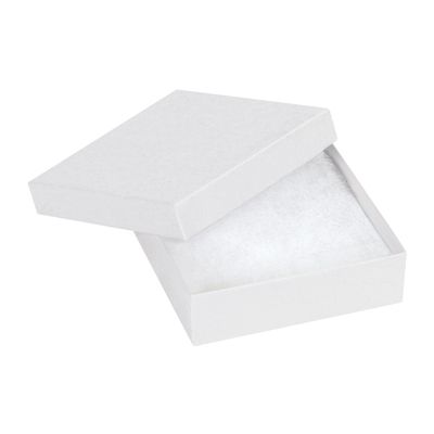 3 1/2 x 3 1/2 x 1" White Jewelry Boxes