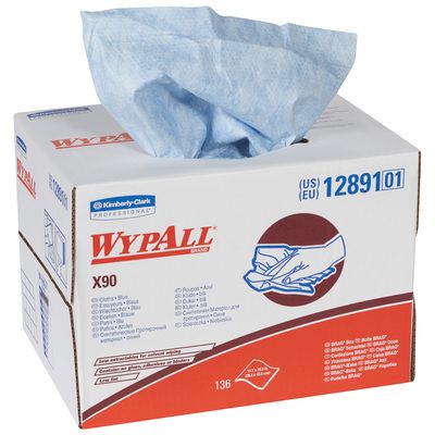 Kimberly Clark® WypALL® X90 11.1 x 16.8" Blue Heavy-Duty Wipers Dispenser Box