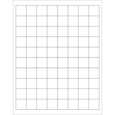 1 x 1" White Rectangle Laser Labels