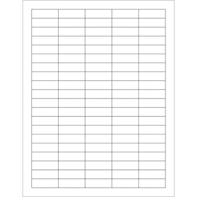 1 1/2 x 1/2" White Rectangle Laser Labels