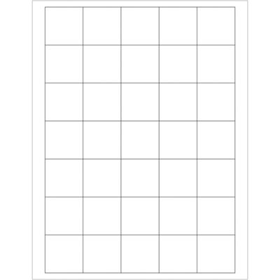 1 1/2 x 1 1/2" White Rectangle Laser Labels