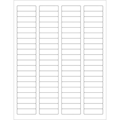 1 3/4 x 1/2" White Rectangle Laser Labels