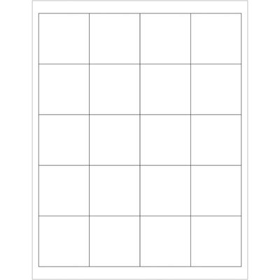 2 x 2" White Rectangle Laser Labels