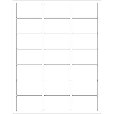 2 1/2 x 1 1/2" White Rectangle Laser Labels