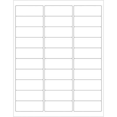 2 5/8 x 1" White Rectangle Laser Labels - Master Case