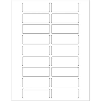 3 x 1" White Rectangle Laser Labels
