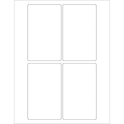 3 x 5" White Rectangle Laser Labels