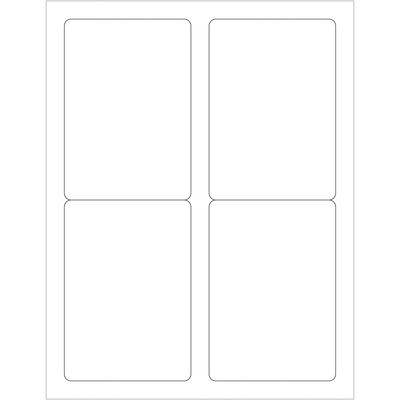 3 1/2 x 5" White Rectangle Laser Labels