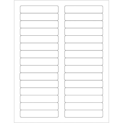 3 7/16 x 2/3" White Rectangle Laser Labels