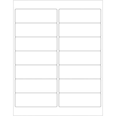 4 x 1 1/3" White Rectangle Laser Labels