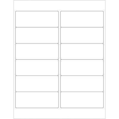 4 x 1 1/2" White Rectangle Laser Labels