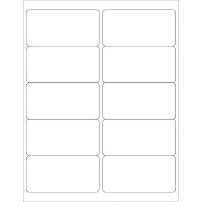 4 x 2" White Rectangle Laser Labels - Master Case