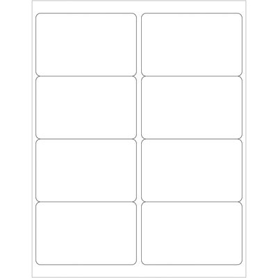 4 x 2 1/2" White Rectangle Laser Labels