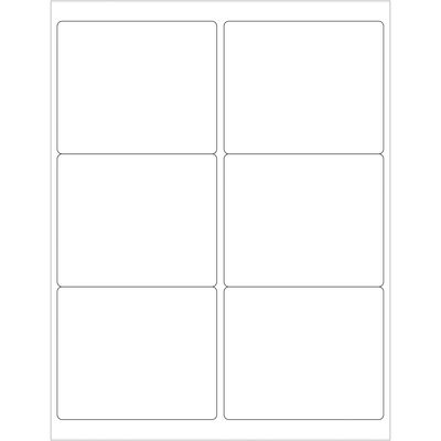 4 x 3 1/3" White Rectangle Laser Labels - Master Case