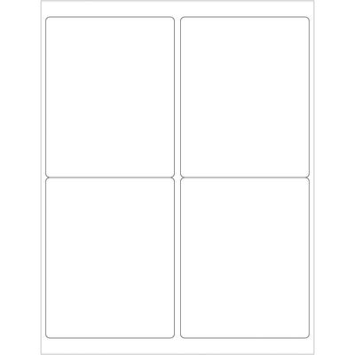4 x 5" White Rectangle Laser Labels