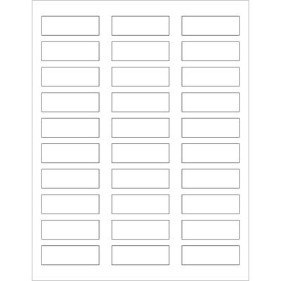 2 1/4 x 3/4" White Rectangle Laser Labels
