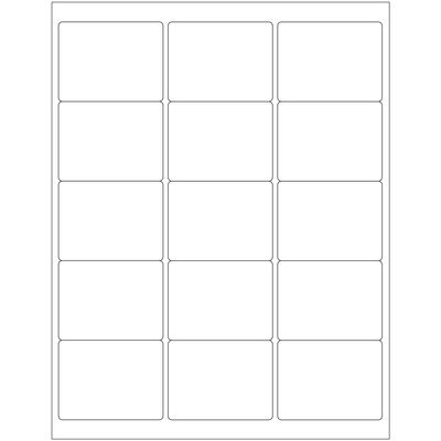 2 5/8 x 2" White Rectangle Laser Labels
