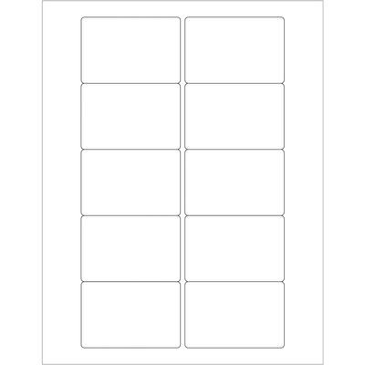 3 x 2" White Rectangle Laser Labels