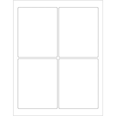 3 3/4 x 4 3/4" White Rectangle Laser Labels