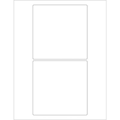 5 x 5" White Rectangle Laser Labels
