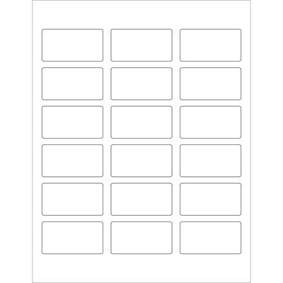 2 3/8 x 1 1/4" White Rectangle Laser Labels