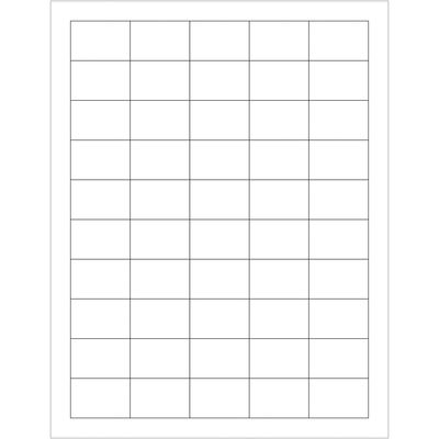 1 1/2 x 1" White Removable Rectangle Laser Labels