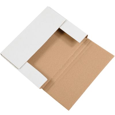 11 1/8 x 8 5/8 x 1" White Easy-Fold Mailers