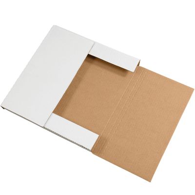 12 1/2 x 12 1/2 x 1" White Easy-Fold Mailers