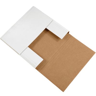 12 1/2 x 12 1/2 x 2" White Easy-Fold Mailers