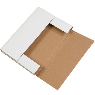 12 1/8 x 9 1/8 x 1" White Easy-Fold Mailers